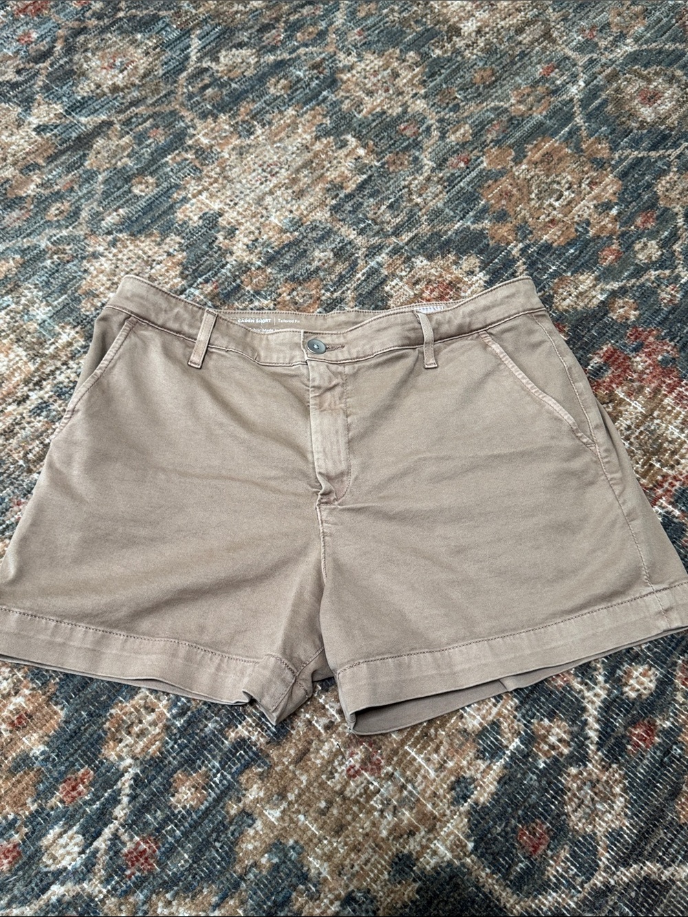 AG Caden Tailored Trouser Shorts Sulfur Desert Taupe Size 30